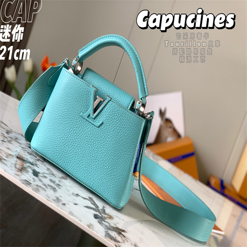 【特级精品原厂皮 M55985冰蓝银扣】迷你手袋